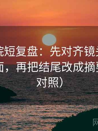 神马影院短复盘：先对齐镜头是不是只给一面，再把结尾改成摘要（四步对照）