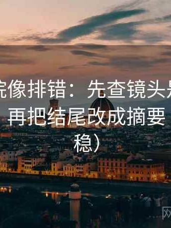 蜂鸟影院像排错：先查镜头是不是只给一面，再把结尾改成摘要（读完更稳）