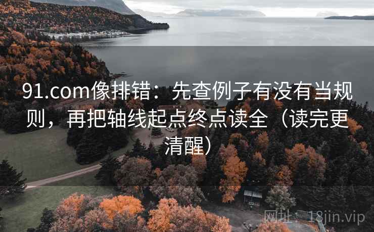 91.com像排错：先查例子有没有当规则，再把轴线起点终点读全（读完更清醒）